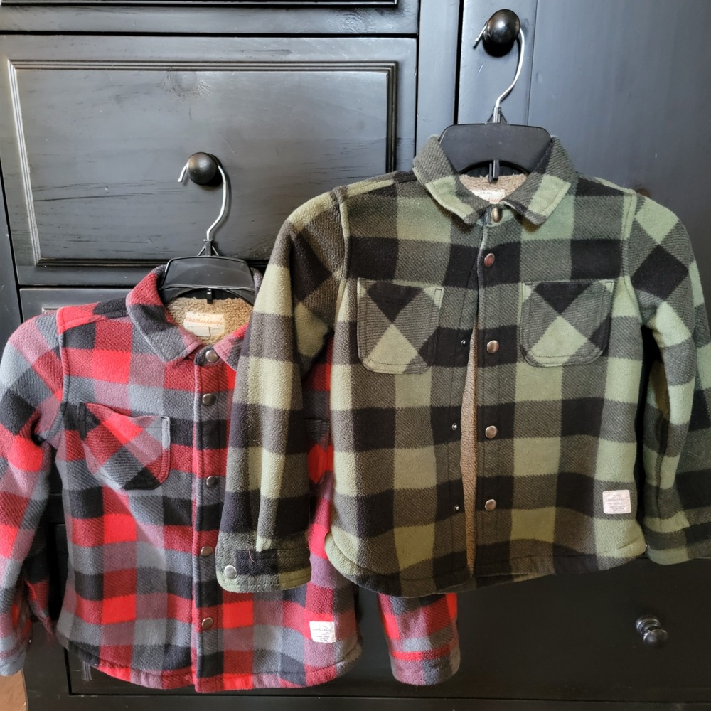"Bundle Deal" 2 Buffalo Plaid Weatherproof Vintage Fleece Shackets 5/6 Excellent